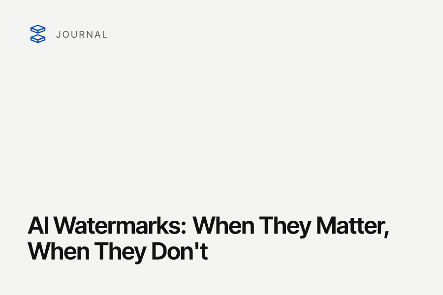 AI Watermarks: When They Matter, When They Don't